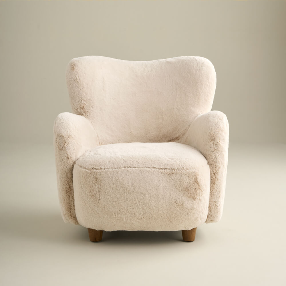 Faye Wingback Chair, Natural